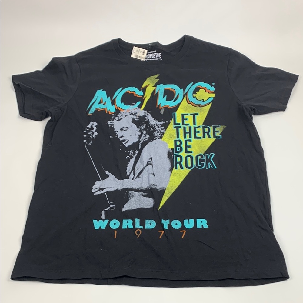 AC/DC Let There Be Rock World Tour 1977 Graphic T-Shirt by Aeropostale NEW XXL